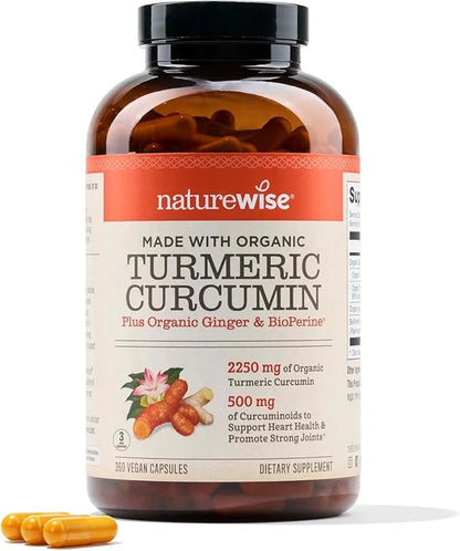 NatureWise Curcumin Turmeric 2250mg 95% Curcuminoids 500mg - 360 Capsules[4-Month Capsules[4-Month Supply]