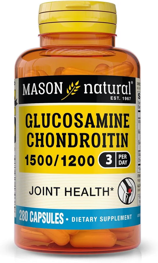 MASON NATURAL Glucosamine Chondroitin 1500/1200 280 Capsules, 3 Month