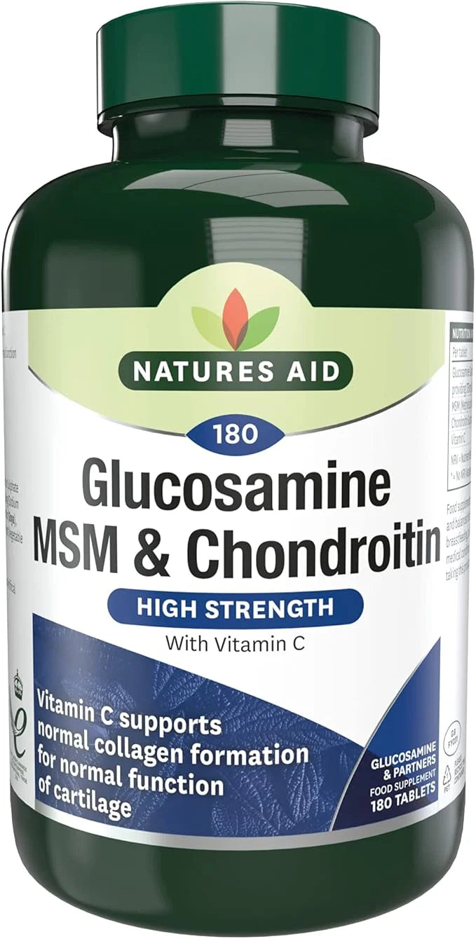 Nature's Aid Glucosamine 500mg, MSM 500mg 100mg 180 180 Tablets