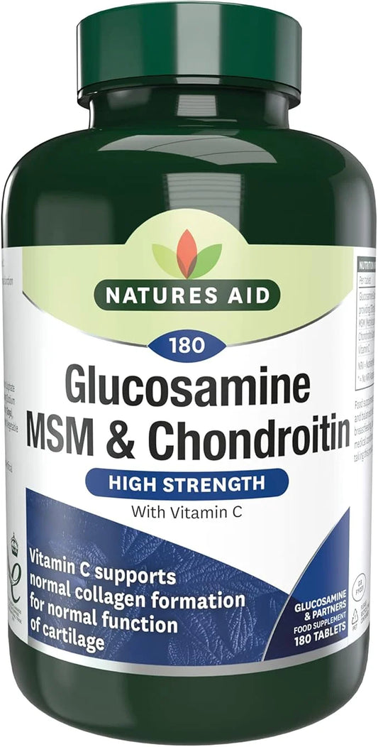 Nature's Aid Glucosamine 500mg, MSM 500mg 100mg 180 180 Tablets