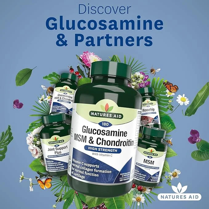 Nature's Aid Glucosamine 500mg, MSM 500mg 100mg 180 180 Tablets