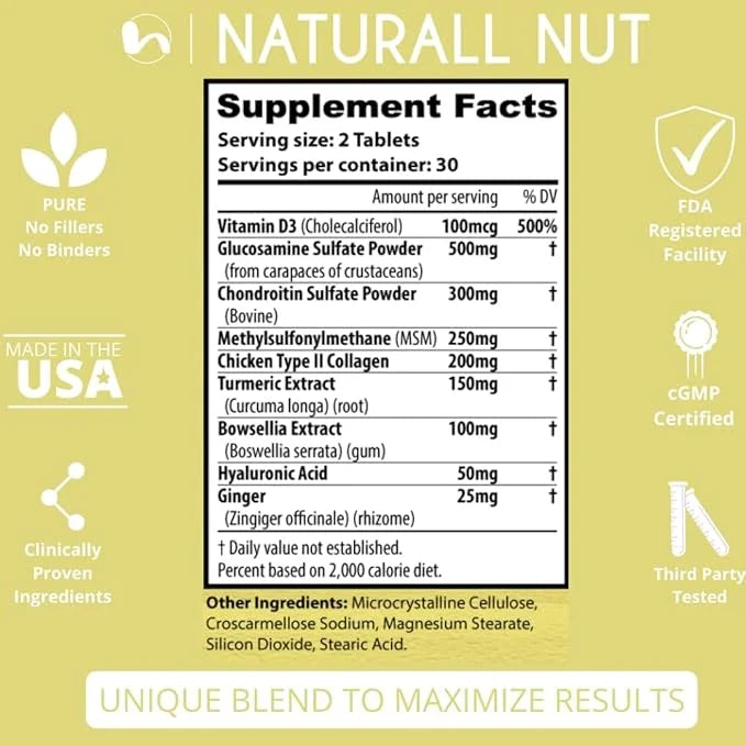 High Potency Joint Support Formulation, Antioxidant 60 Tablets