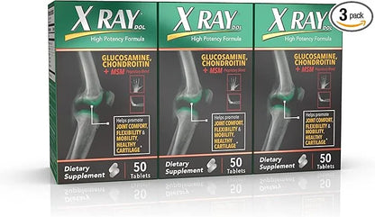 X Ray High Potency Joint Health 1500mg, Chondroitin 300mg, MSM 120 mg, 50 Count, 3