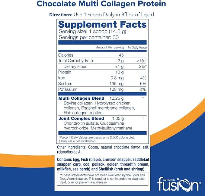 Bariatric Fusion Chocolate Multi Collagen Protein Powder 2 | 30 Servings