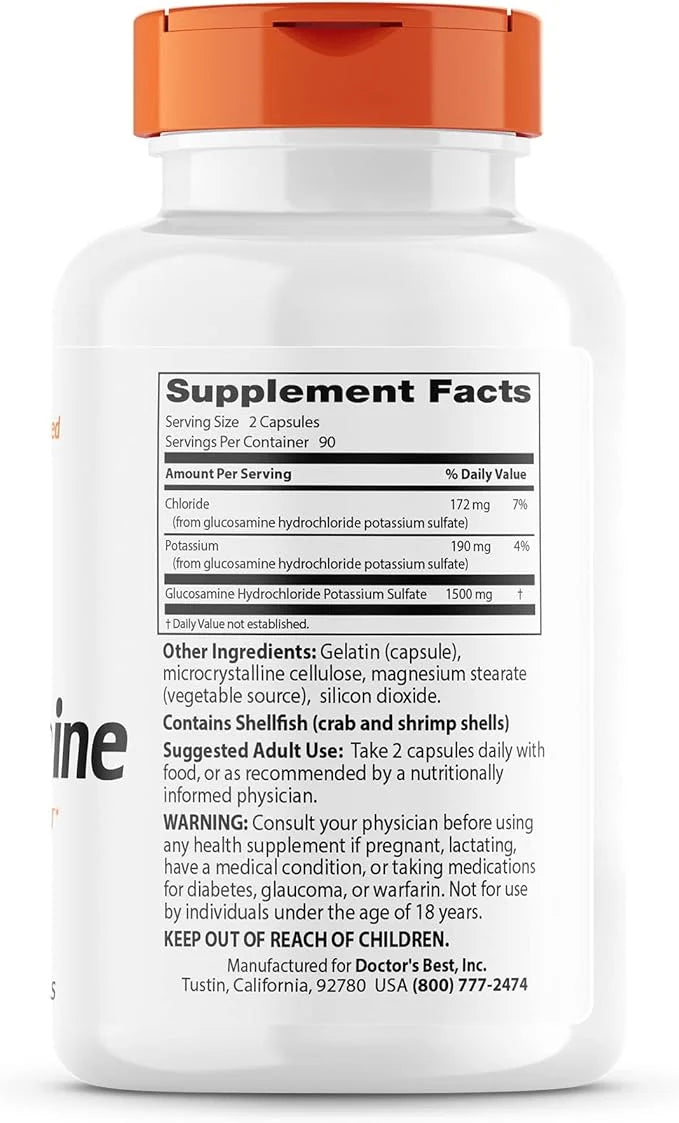 Doctor's Best Glucosamine, Non-GMO, Gluten & 750 mg, 180 Count