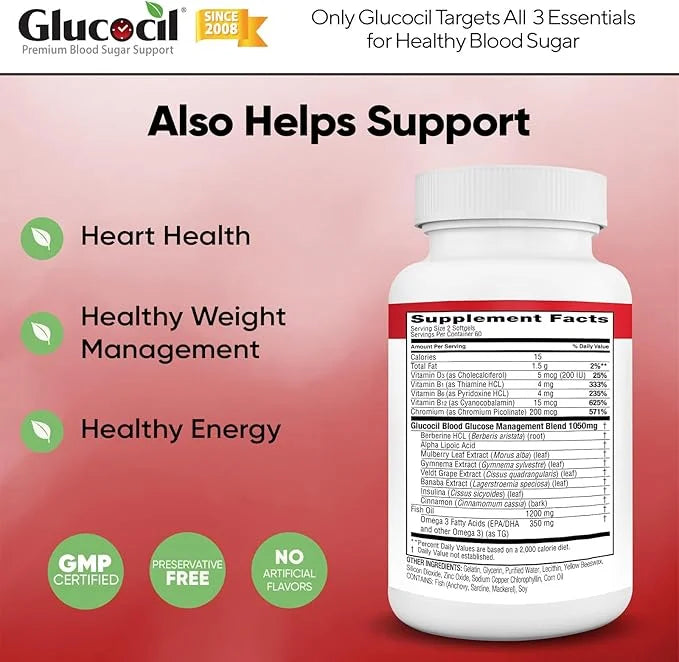 Glucocil – Premium Blood Sugar Support 2 Million 3 Essentials 2008, with