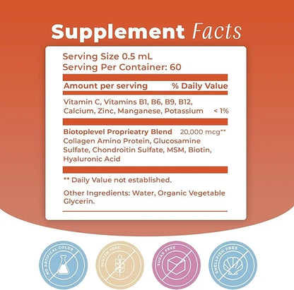 Liquid Glucosamine, Chondroitin, MSM, Biotin, Hyaluronic