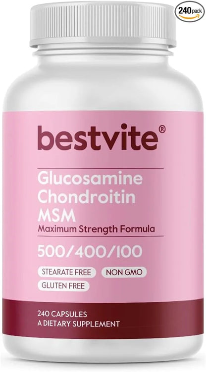 BESTVITE Glucosamine Chondroitin MSM 500/400/100 per (240 Capsules)