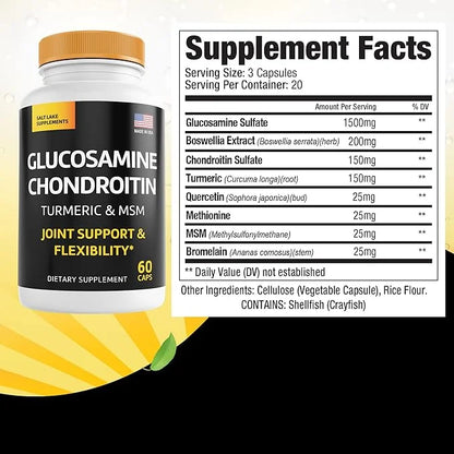 Glucosamine Chondroitin with Turmeric and MSM Supplement 60 ct.