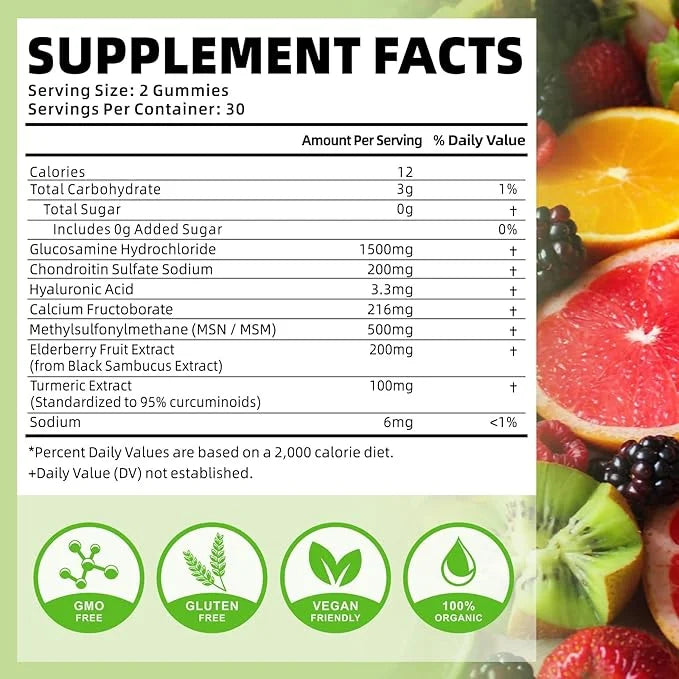 Glucosamine Chondroitin Gummies with MSM Triple 60 Gummies