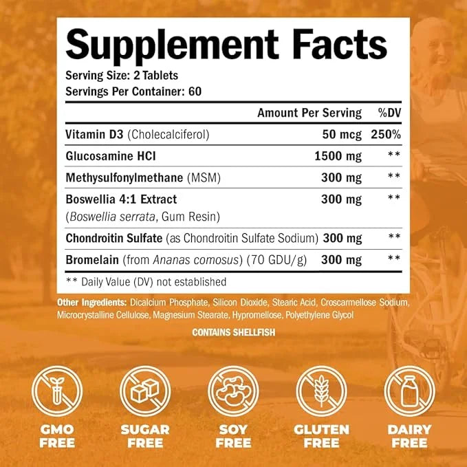 Glucosamine Chondroitin with Vitamin D3, Boswellia, 2 Pack