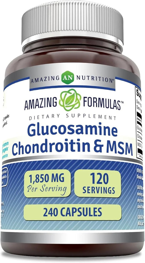 Amazing Formulas Glucosamine + Chondroitin + MSM 240 Capsules (240 Capsules)