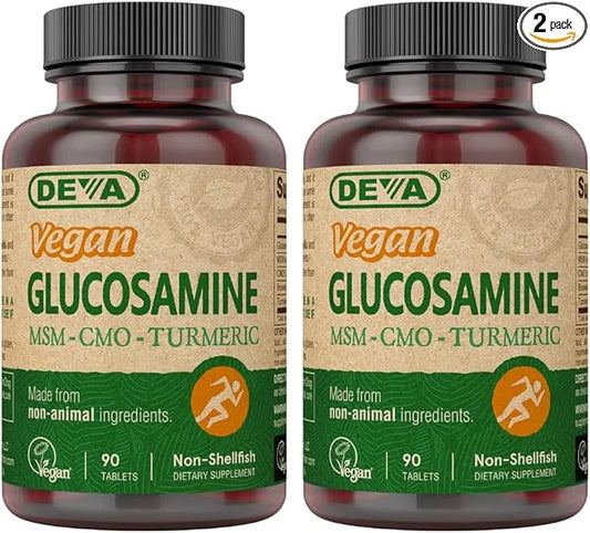 DEVA Vegan Glucosamine-MSM-CMO & Turmeric Supplement 90 Tablets 2)