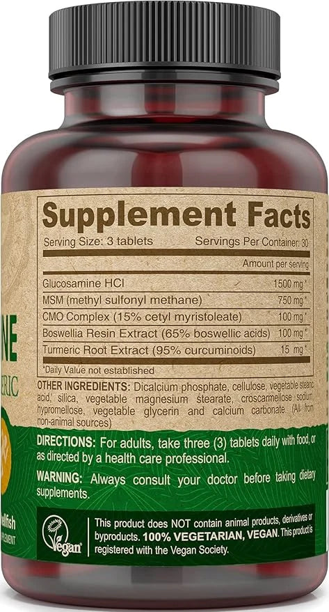 DEVA Vegan Glucosamine-MSM-CMO & Turmeric Supplement 90 Tablets 2)