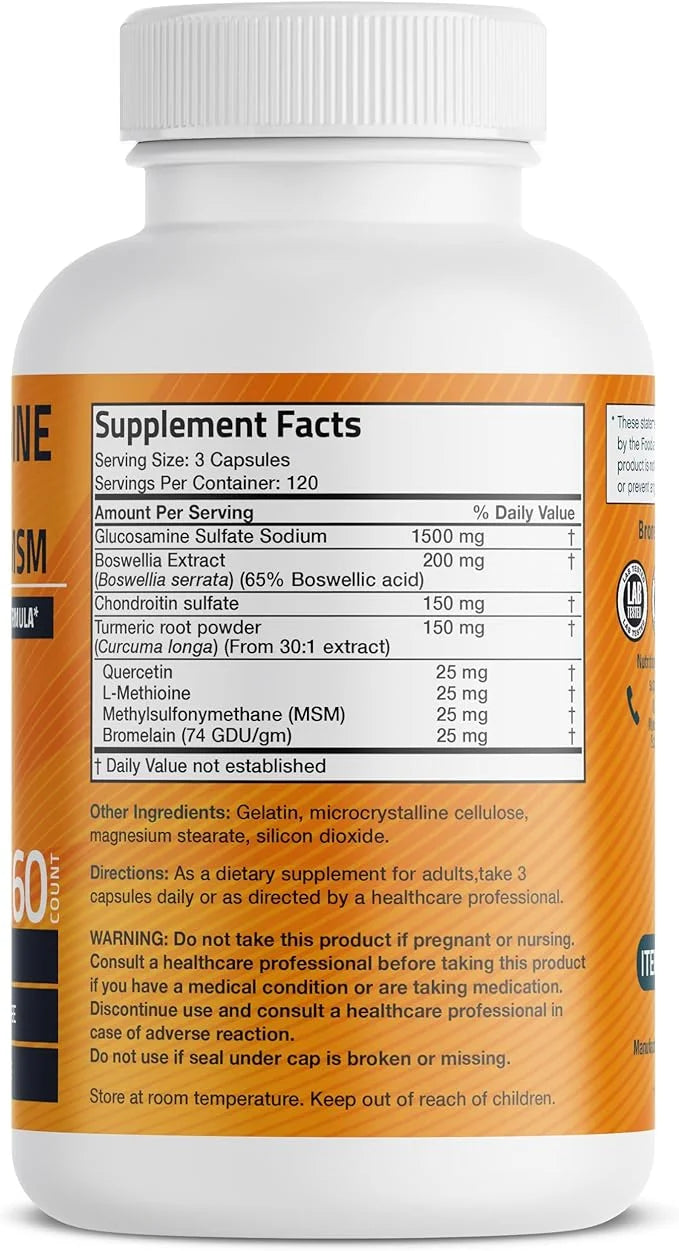 Bronson Glucosamine Chondroitin Turmeric & MSM 360 Capsules