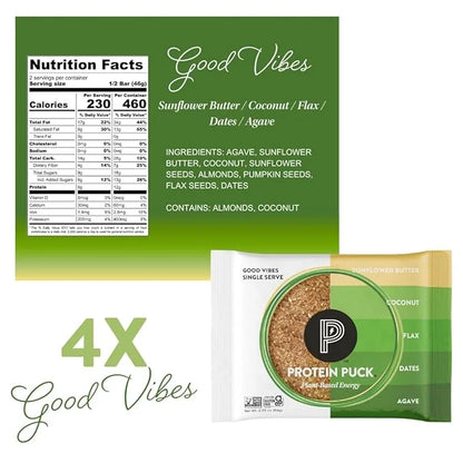 Protein Puck Plant Based Bars 13-17 grams 16 Count (1 Pack)