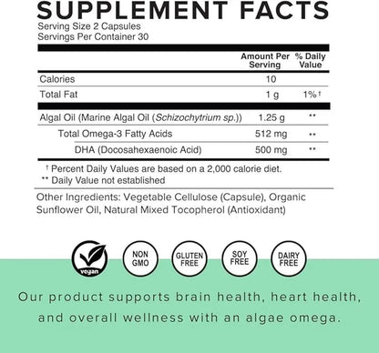 Truvani Algae Omega 3 30 Day