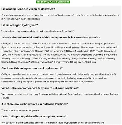 Orgain Hydrolyzed Collagen Peptides Powder 20g Grass 1lb