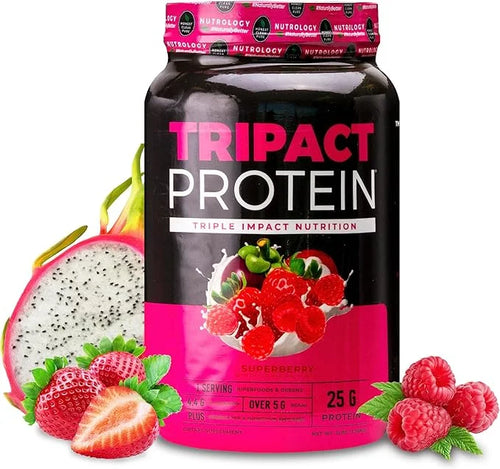 TRIPACT Protein Powder, Superberry 7-in-1 Meal 40 Servings