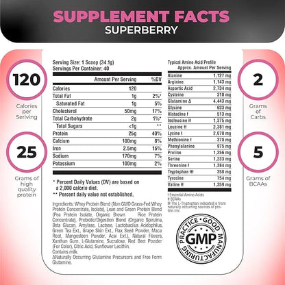 TRIPACT Protein Powder, Superberry 7-in-1 Meal 40 Servings