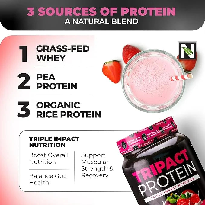 TRIPACT Protein Powder, Superberry 7-in-1 Meal 40 Servings