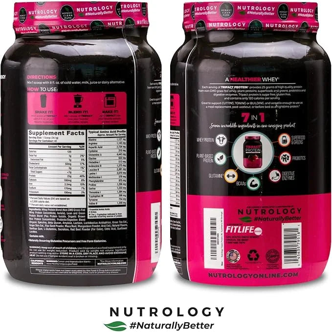 TRIPACT Protein Powder, Superberry 7-in-1 Meal 40 Servings