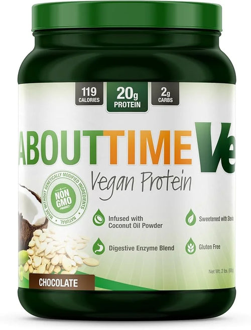 About Time Natural Vegan Protein Chocolate 2lb 24g Protein, 32 Servings