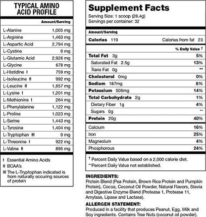 About Time Natural Vegan Protein Chocolate 2lb 24g Protein, 32 Servings