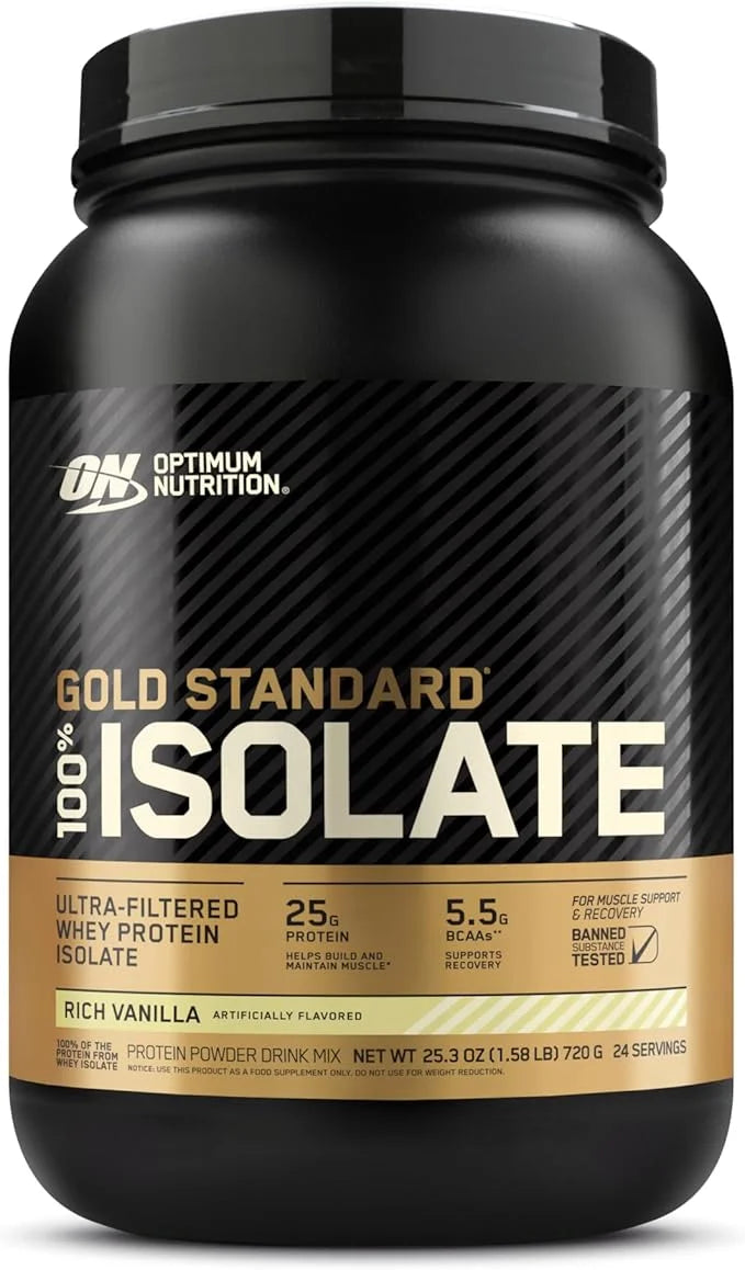 Optimum Nutrition Gold Standard 100% Isolate, 1.58 Pounds, 24 Servings