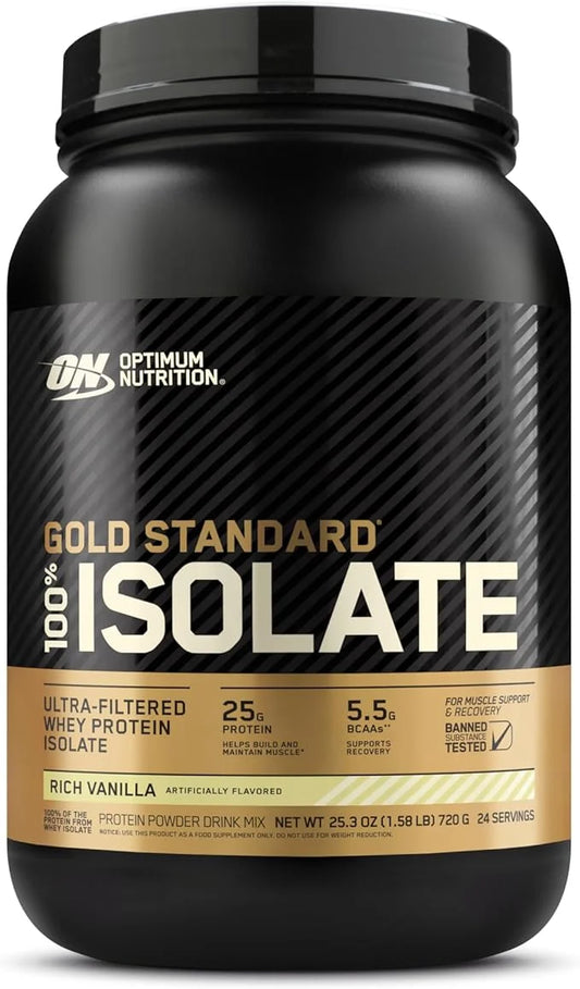 Optimum Nutrition Gold Standard 100% Isolate, 1.58 Pounds, 24 Servings