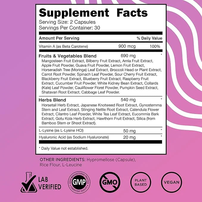 Vital Vitamins Vegan Collagen Booster 60 Capsules
