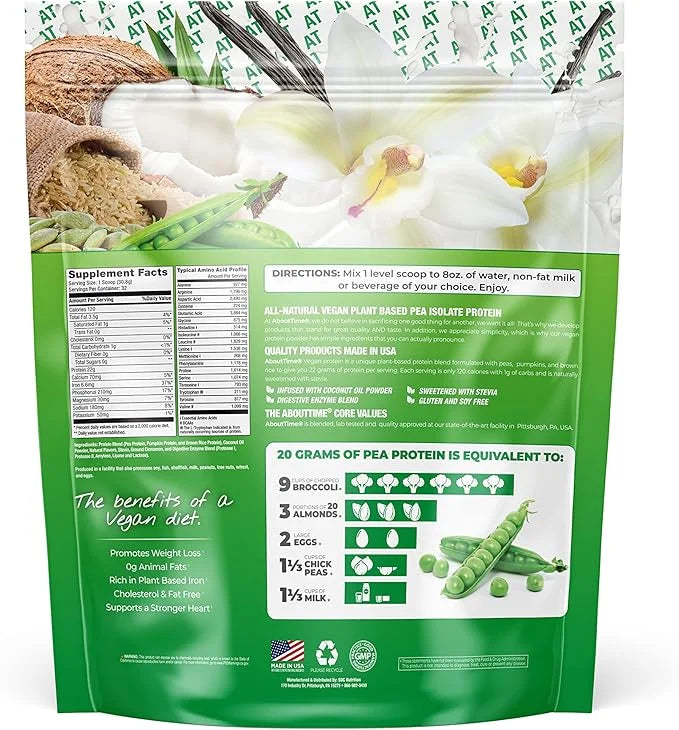 About Time Vegan Protein Supplement, Vanilla, 2 Pound