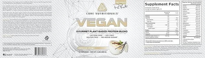 Core Nutritionals Platinum Vegan Gourmet Plant-Based 21 Grams