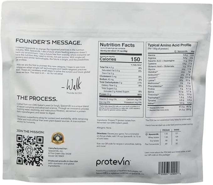 100% Vegan Single Cell Protein Powder, 25g Dairy