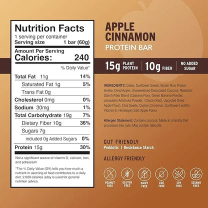 AMRITA Apple Cinnamon Vegan Protein Bars 15g of