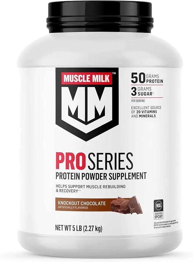 Muscle Milk Pro Series Protein Powder 5 Pound, 28 Servings, 50g Protein, 3g Sugar, 20 Vitamins