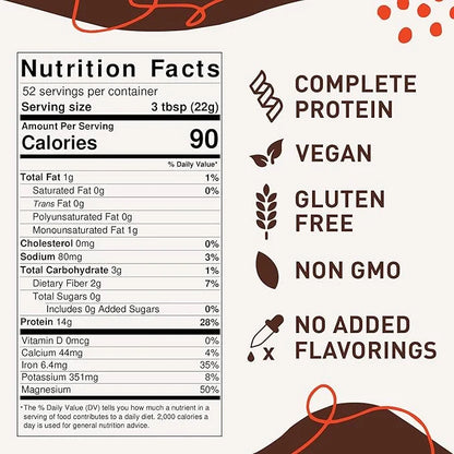 Organic Vegan Hemp Heart Protein Powder, 4 Simple (40oz)