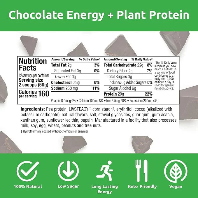UCAN Energy + Plant Protein Powder 20g Pea -12 Servings