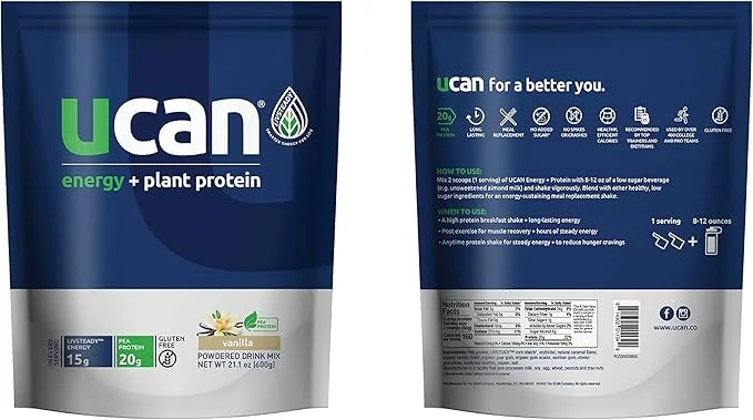 UCAN Energy + Plant Protein Powder 20g Pea 12 Servings