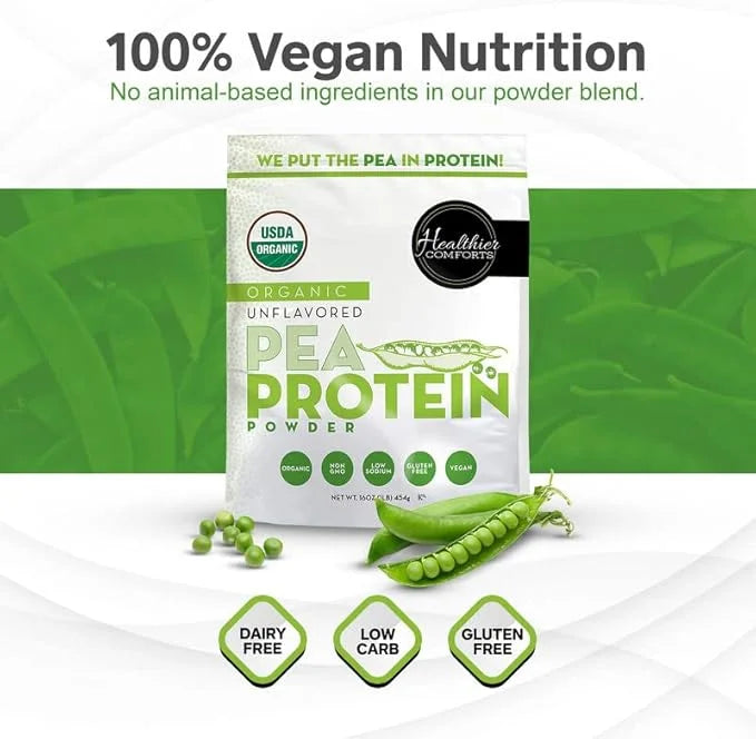 Pea Vegan Protein Powder w/Low Sodium 100% Plant 16oz