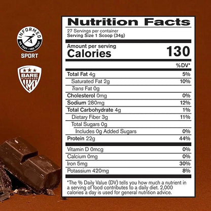 BARE PERFORMANCE NUTRITION Vegan Protein, Plant (27 Servings,