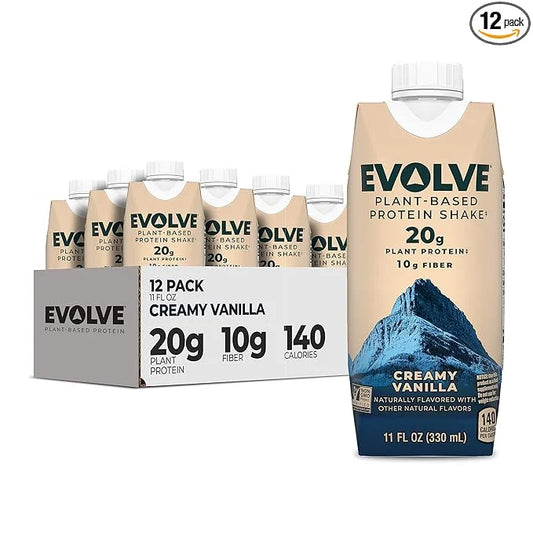 Evolve Plant Based Protein Shake, Vanilla 20g Vegan 10g Fiber, 11 Fl 12) (Formula