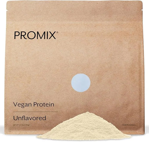 Promix Plant-Based Vegan Protein Powder, Unflavored 2.5lb Bulk B-12 -