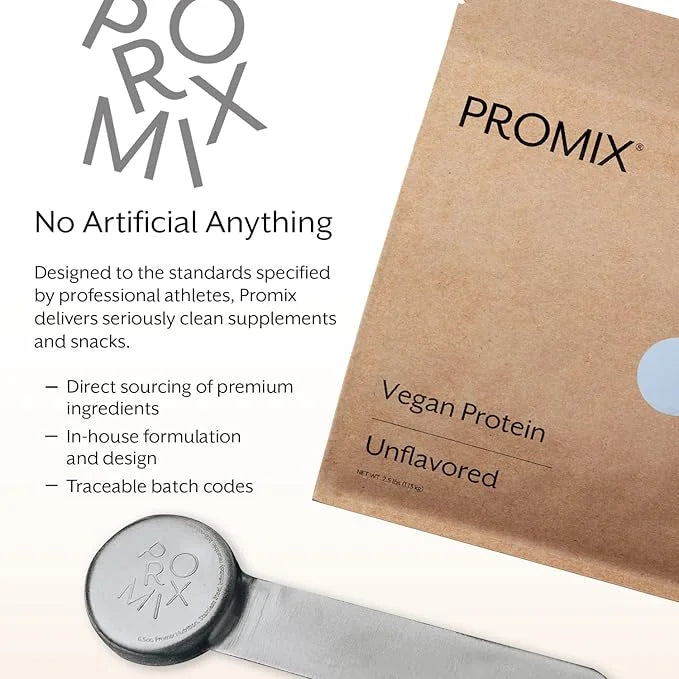 Promix Plant-Based Vegan Protein Powder, Unflavored 2.5lb Bulk B-12 -