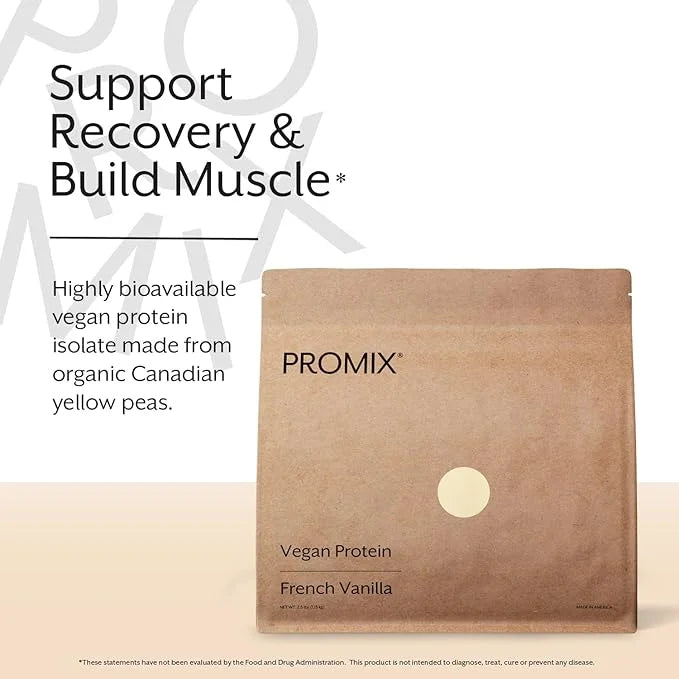 Promix Plant-Based Vegan Protein Powder, Vanilla 2.5lb Bulk B-12 -