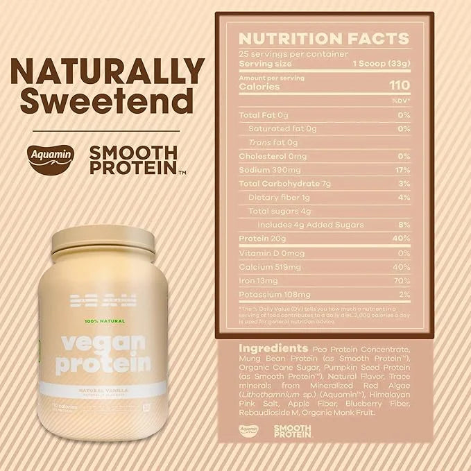 BEAM Be Amazing Vegan Protein Powder 20g Plant-Based 25 Servings