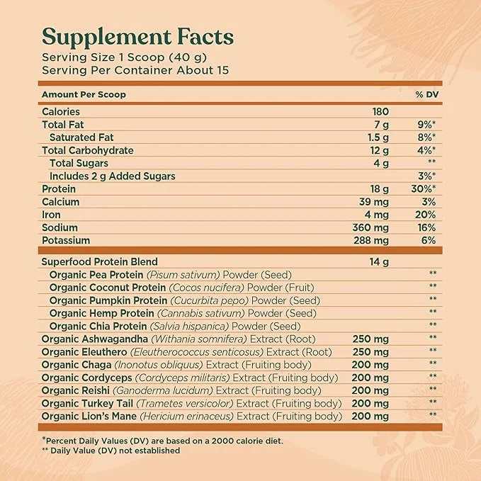 Four Sigmatic Organic Plant-Based Protein Powder 21.16 oz