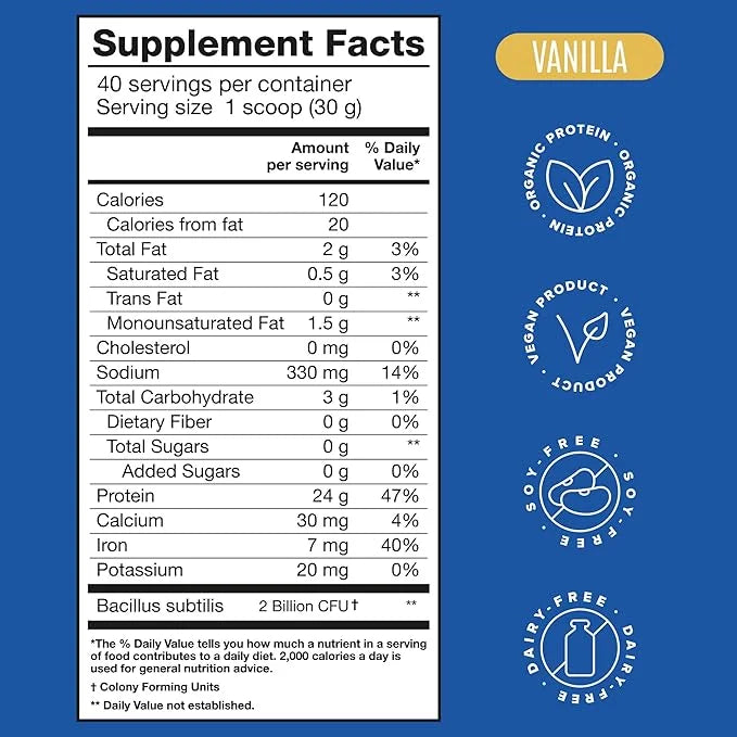 BIRDMAN Falcon Vegan Protein Powder Organic, 40 Servings 2.64lb