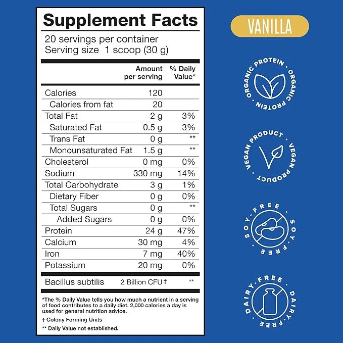 BIRDMAN Falcon Organic Vegan Protein Powder 24g Protein, 20 Servings