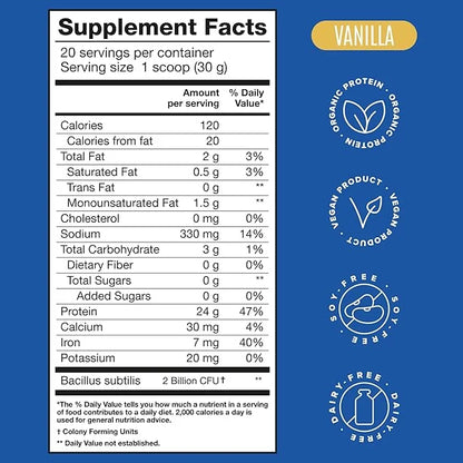 BIRDMAN Falcon Organic Vegan Protein Powder 24g Protein, 20 Servings